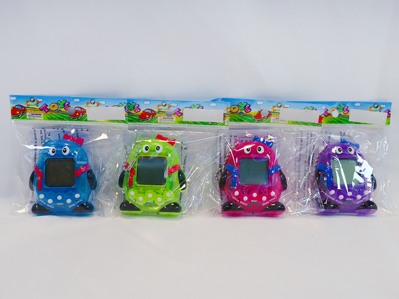 Transparent Electronic Pet Game Console With Bead Chain