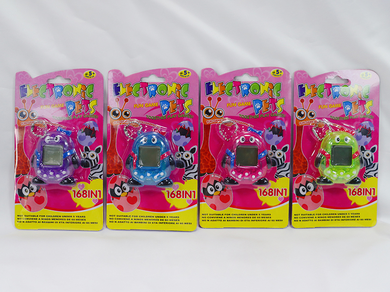 Transparent Electronic Pet Game Console With Bead Chain