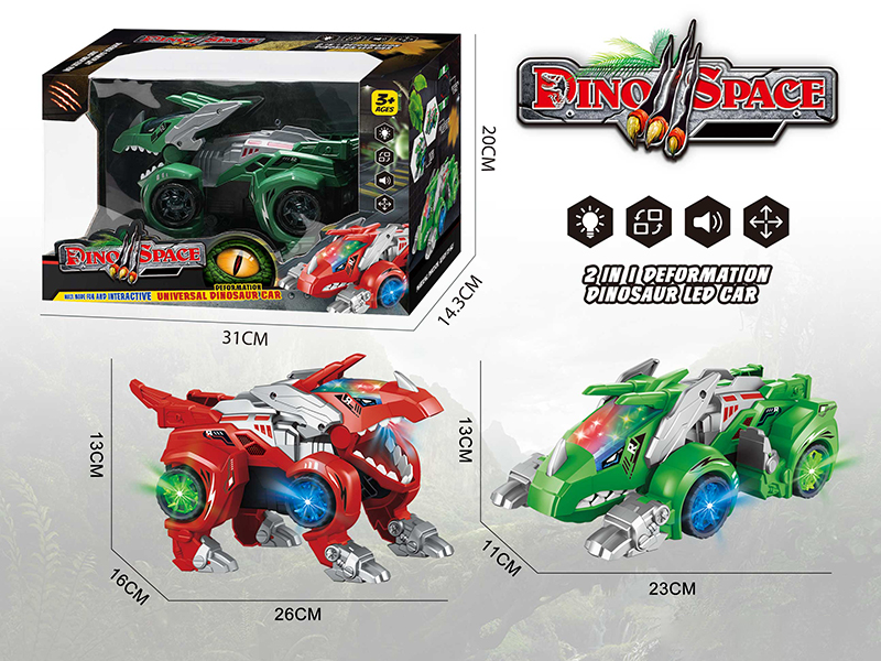 B/O Go And Bump Transformation Spray Dinosaur Car With Light And Music(Triceratops)