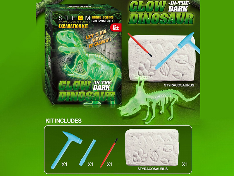 Archaeological Dig Series - Glow-In-The-Dark Styracosaurus Skeleton