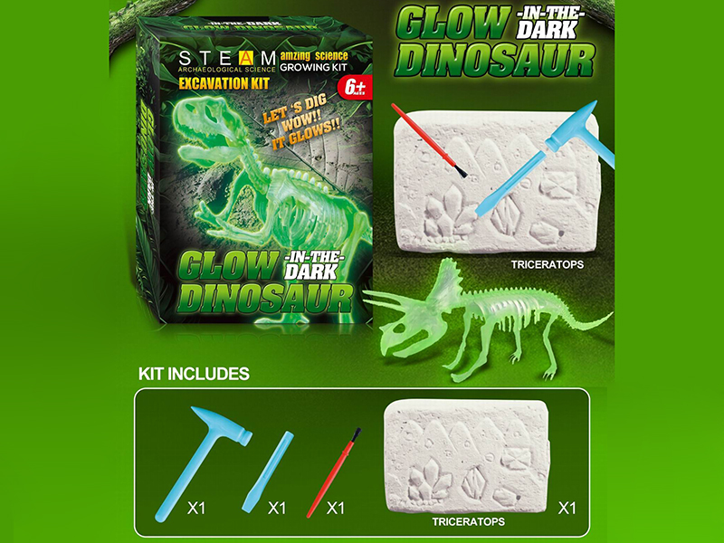Archaeological Dig Series - Glow-In-The-Dark Triceratops Skeleton