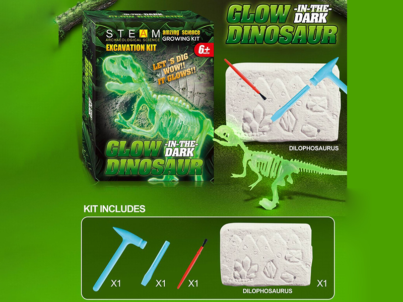 Archaeological Dig Series - Glow-In-The-Dark Dilophosaurus Skeleton
