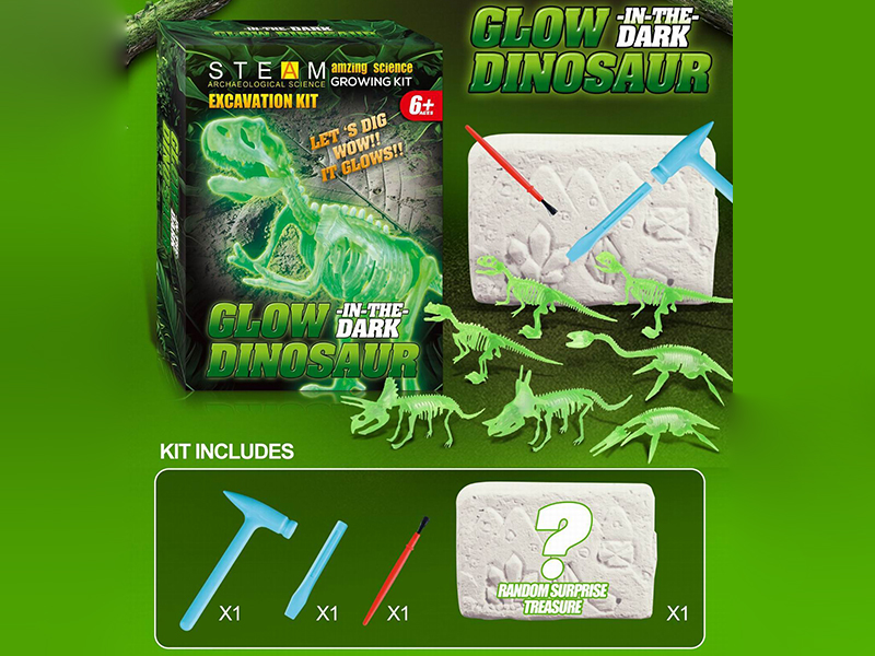 Archaeological Dig Series - Glow-In-The-Dark Dinosaur Skeleton
