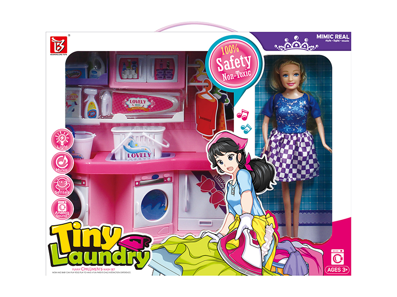 Laundry Toys + Doll 16pcs