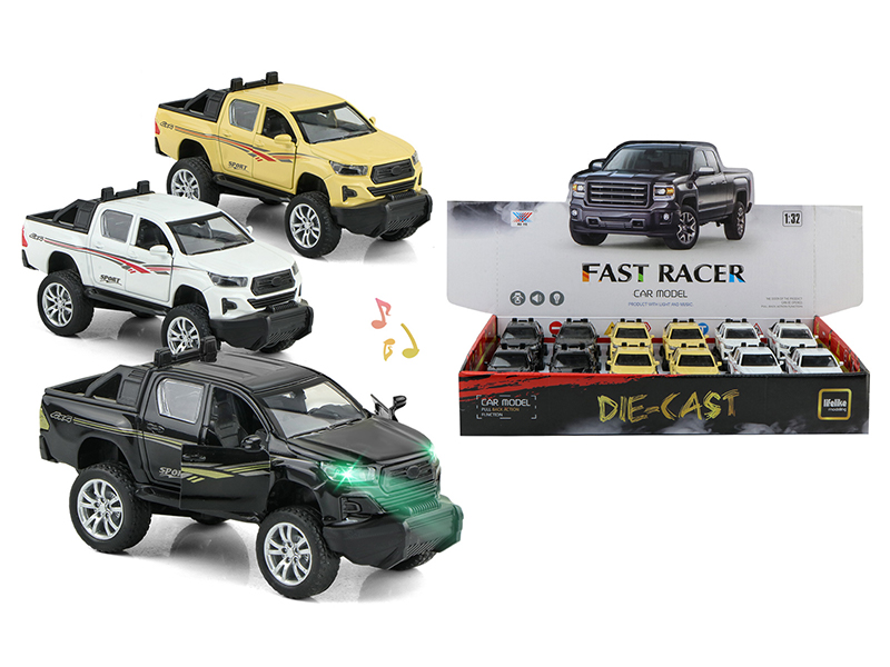 12Pcs 1:32 Pull Back Hylac Alloy Car With Light And Music