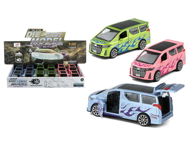 12Pcs 1:32 Pull Back Elfa Alloy Car