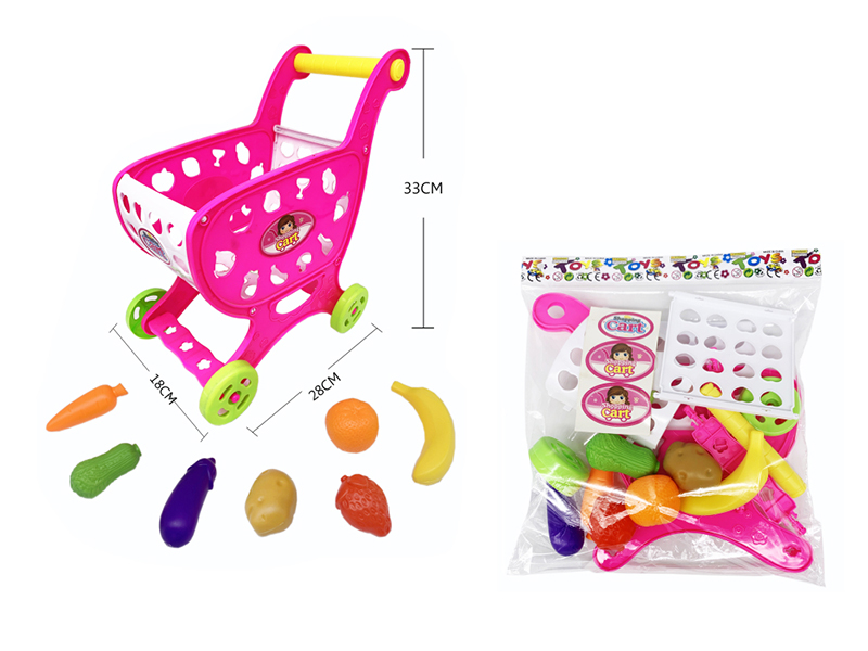 Shopping Cart With Fruit And Vegetable