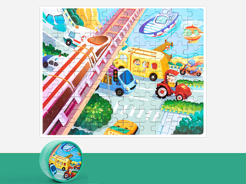 100Pcs Paper Tube Puzzle (Traffic)