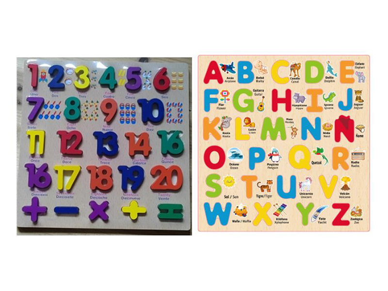 Wooden Number Letter Recognition Board
