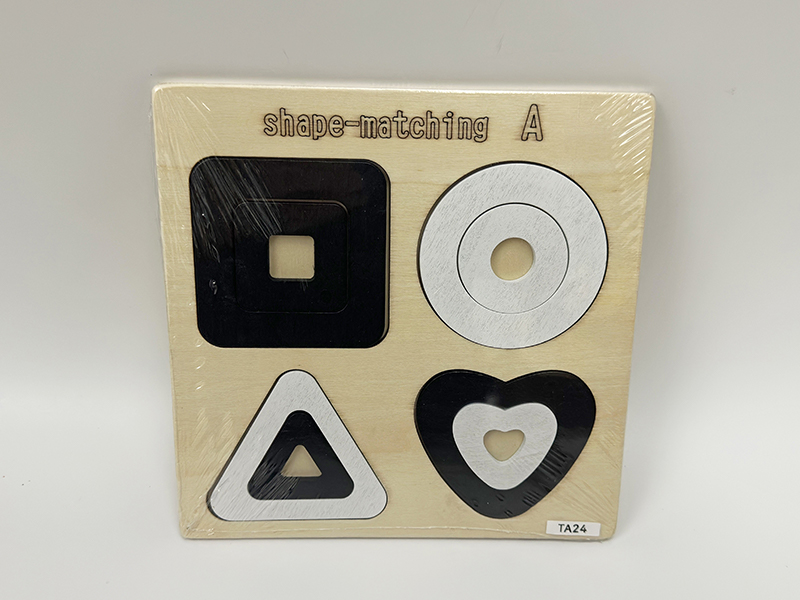 Wooden Black And White Shaped Puzzle Toy