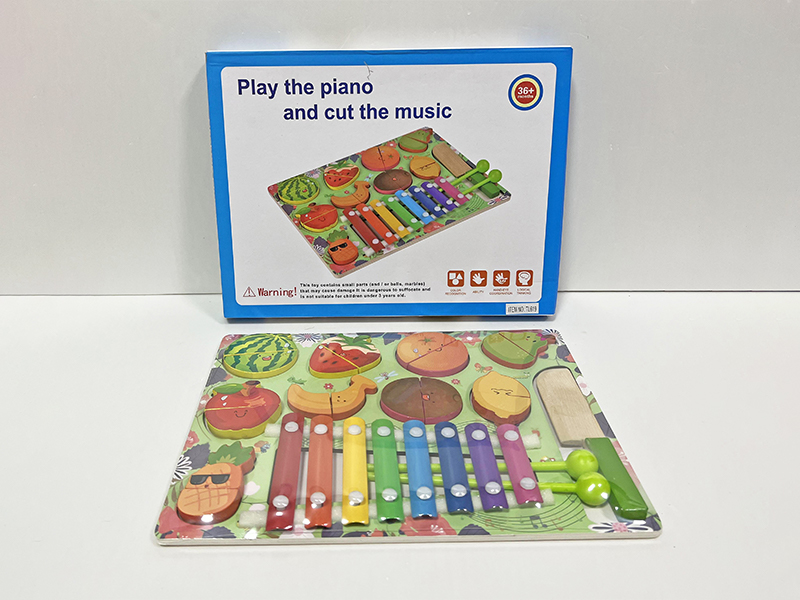 Wooden Cutting Fruit Tapping Board Toy