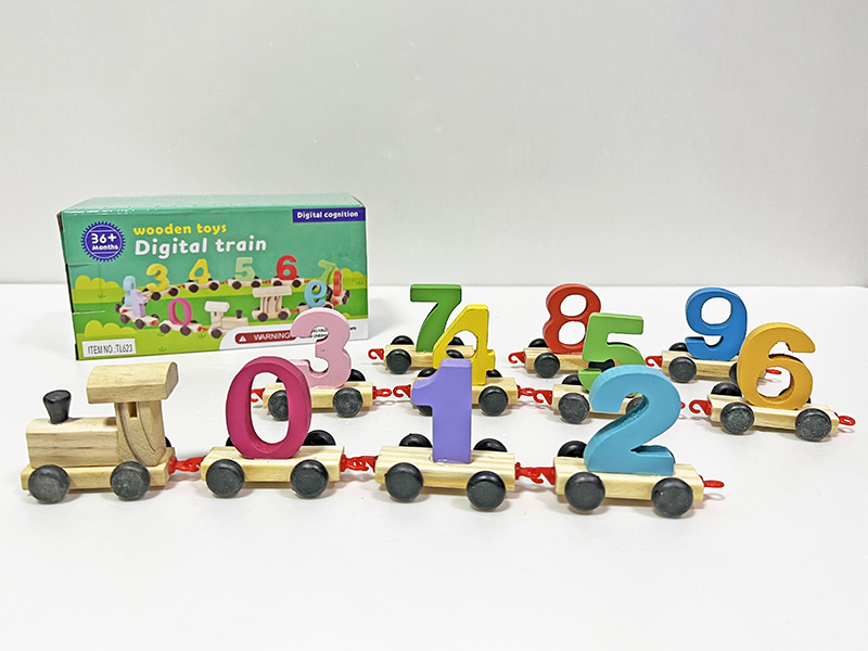Wooden Digital Small Train Toy