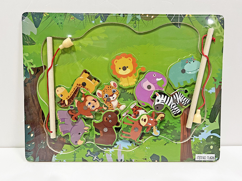 Wood Fishing Animal Toy