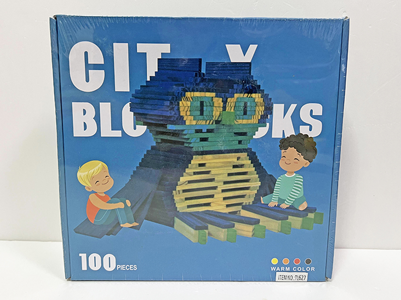 Wooden Blue Domino Toy