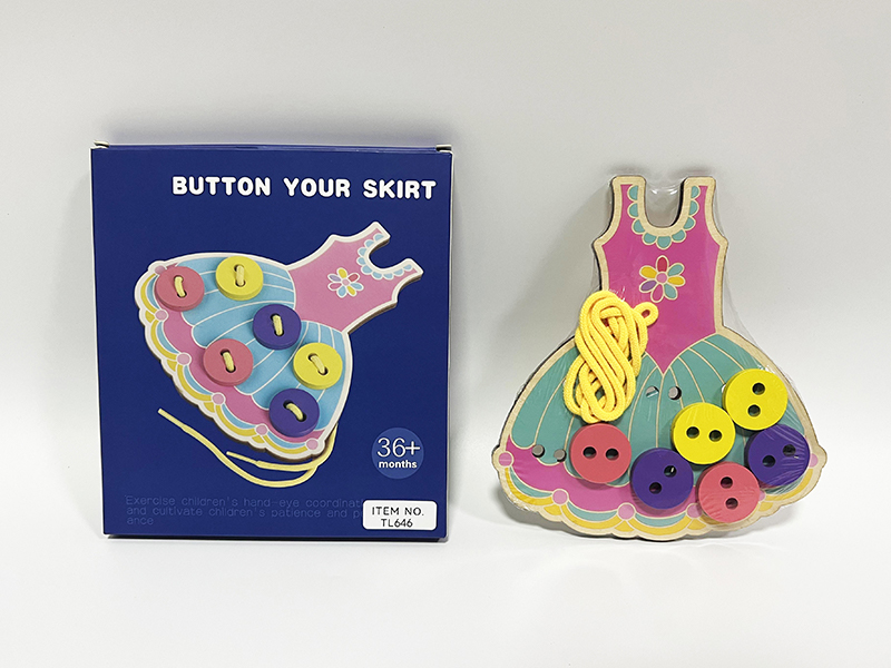 Wooden Skirt Threading Button