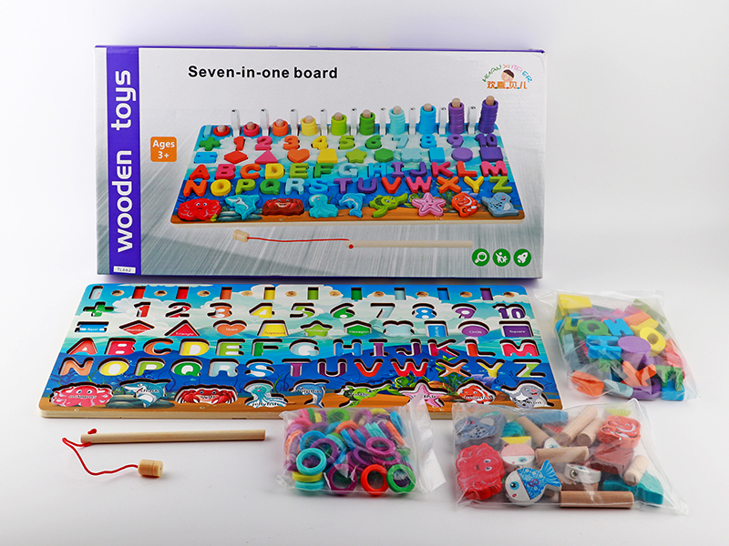 7 In 1 Wooden Puzzle Paired Logarithmic Board