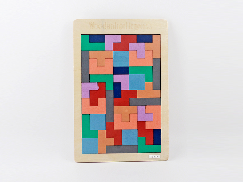 Wood Macaron Tetris Toy