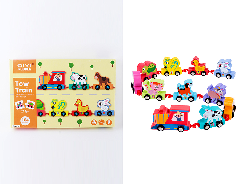 Wooden Farm Animal Train