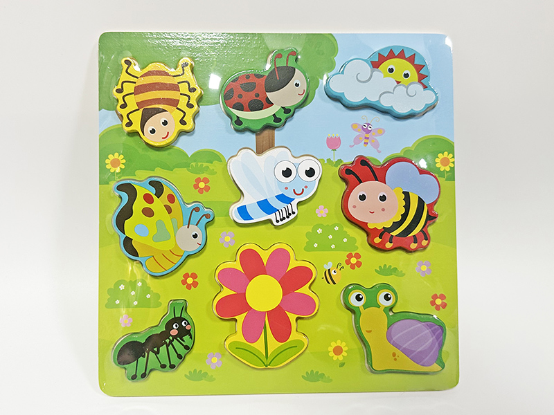 Wooden Insect Scene Puzzle Board