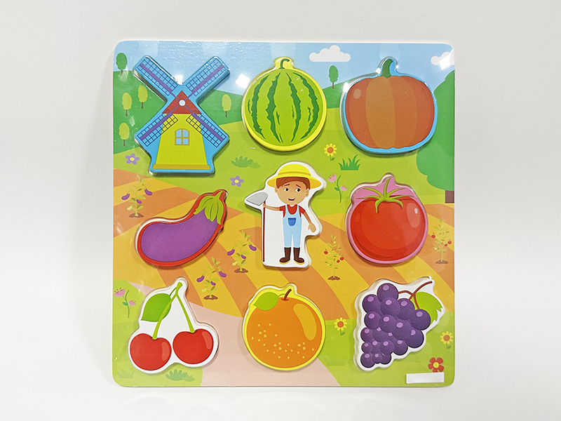 Wooden Fruits Scene Puzzle Board