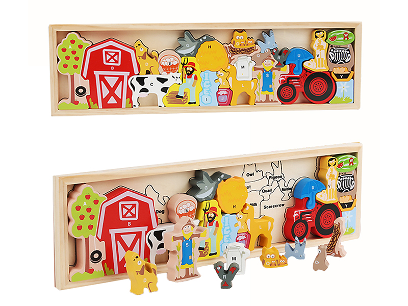 Wooden Farm Toys Alphabet Puzzle