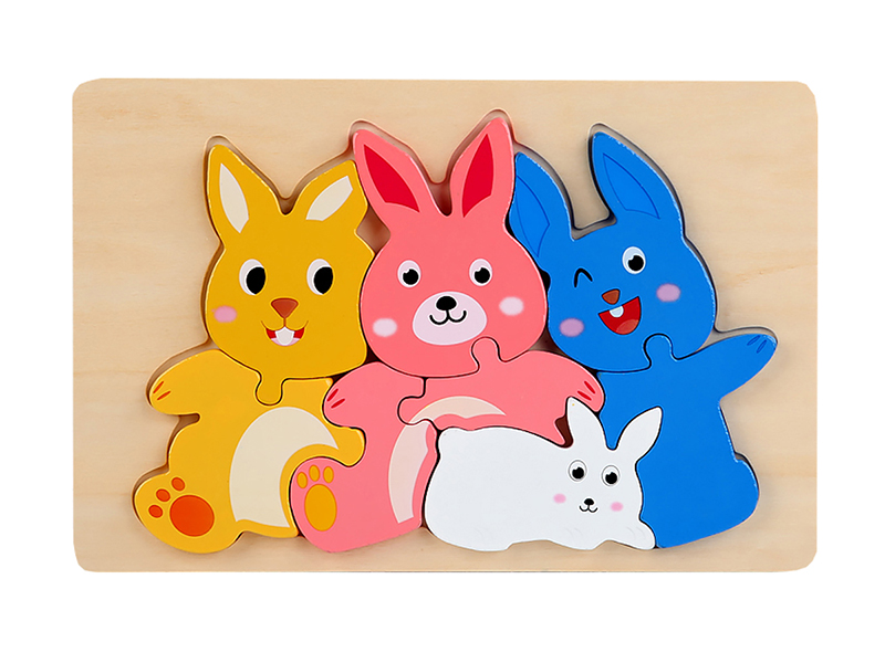 Wooden Rabbits 3D Puzzle