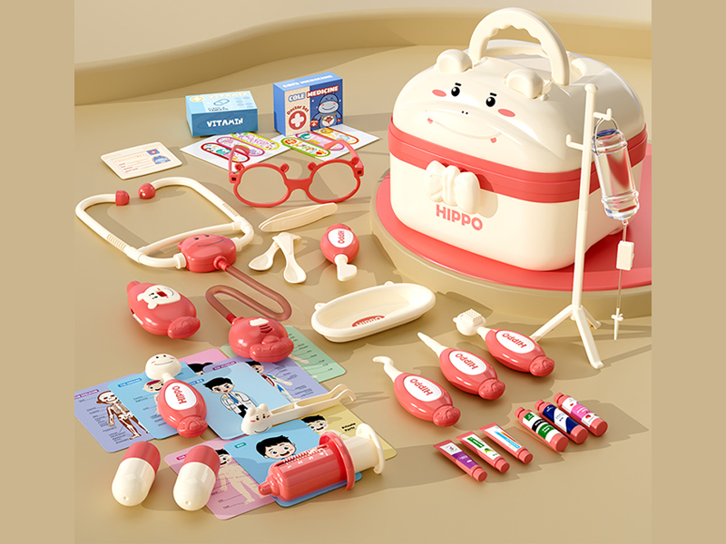 39Pcs Pink Hippo Pink Doctor Toy