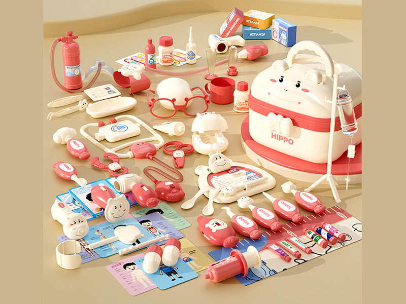 72Pcs Pink Hippo Pink Doctor Toy