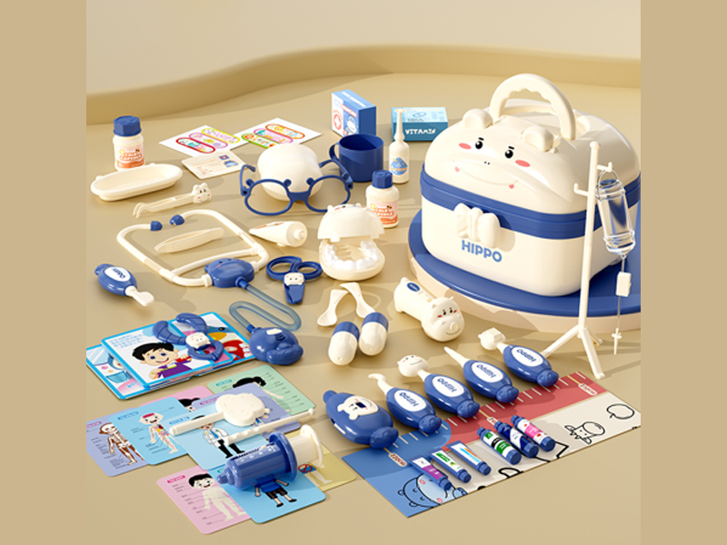 58Pcs Blue Hippo Blue Doctor Toy