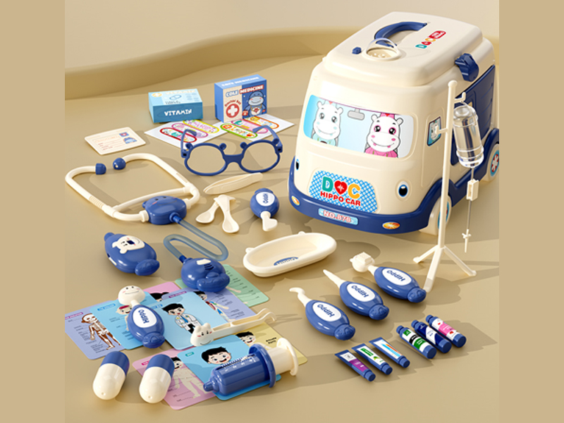 39Pcs Blue Ambulance Doctor Toy