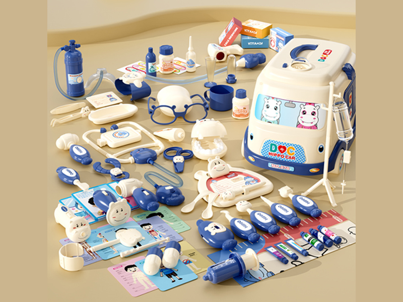 72Pcs Blue Ambulance Doctor Toy
