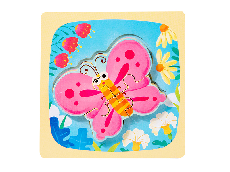 Wooden Cartoon Butterfly 3D Puzzle
