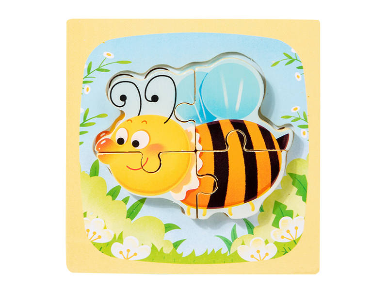 Wooden Cartoon Bee 3D Puzzle