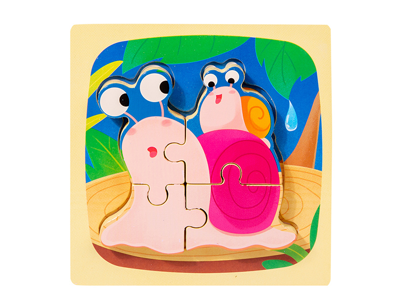 Wooden Cartoon Snail 3D Puzzle