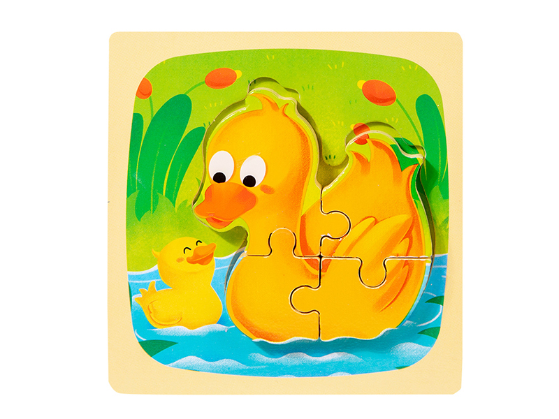 Wooden Cartoon Duck 3D Puzzle
