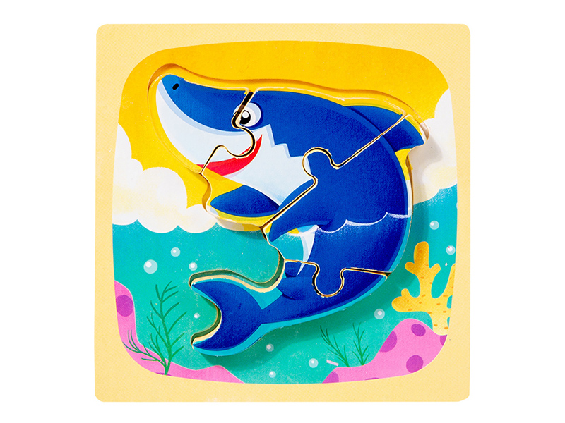 Wooden Cartoon Shark 3D Puzzle