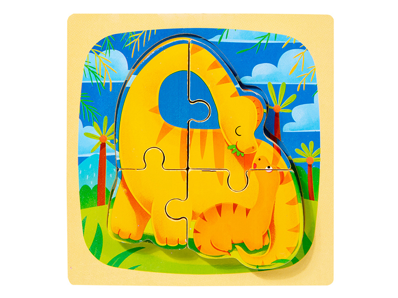 Wooden Cartoon Brachiosaurus 3D Puzzle