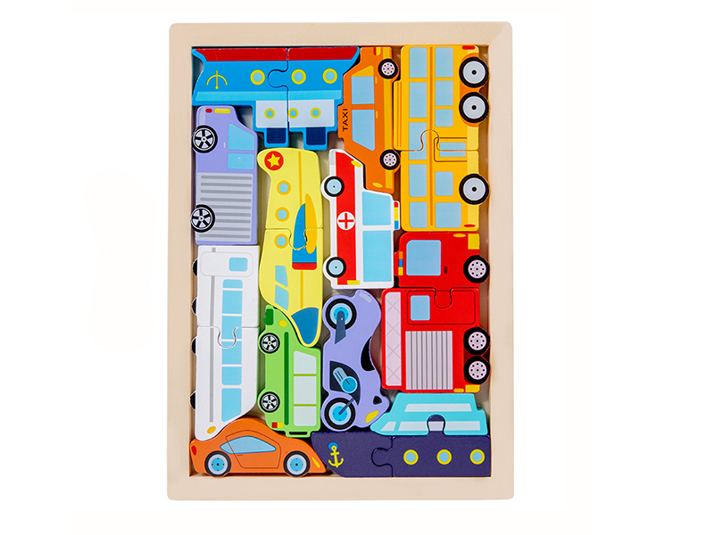 Large Size Wooden 3D Vehicle Puzzle Board