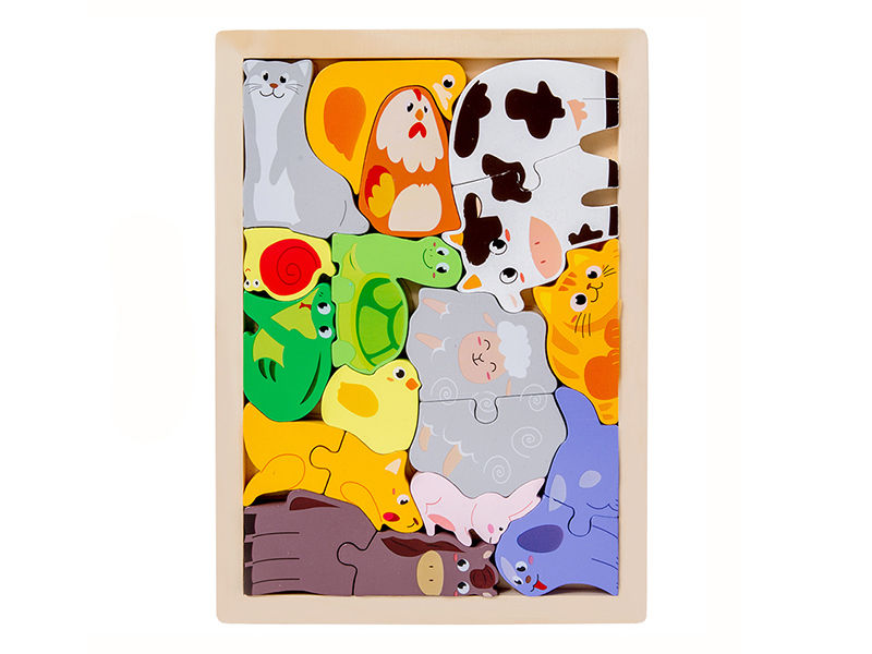 Large Size Wooden 3D Farm Animals Puzzle Board
