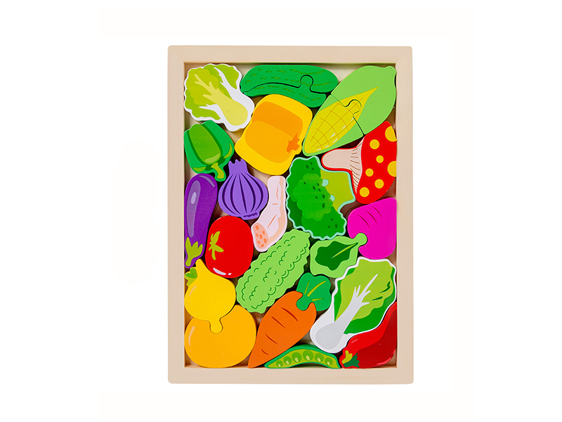 Large Size Wooden 3D Vegetable Puzzle Board