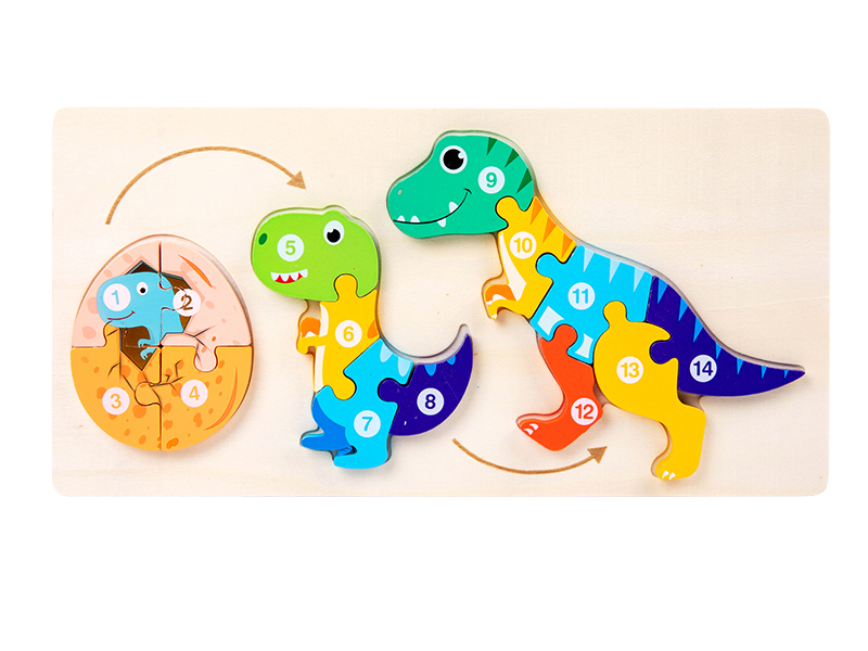 Wooden Dinosaur Growing Process 3D Puzzle