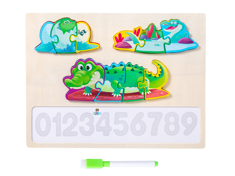 Wooden Crocodile Growth Puzzle Writing Board