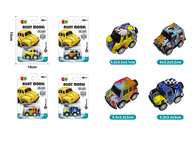 Mini Q Edition Graffiti Pull Back Alloy Car