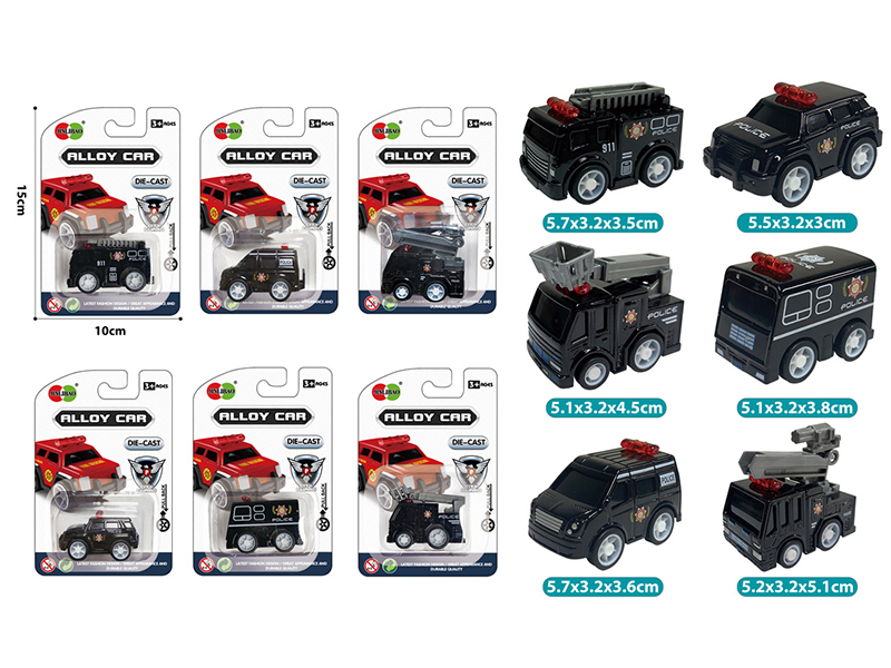 Mini Q Edition Pull Back Alloy Police Car