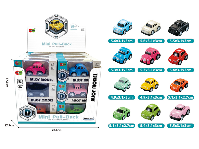 Mini Q Edition Pull Back Alloy Cars 24pcs