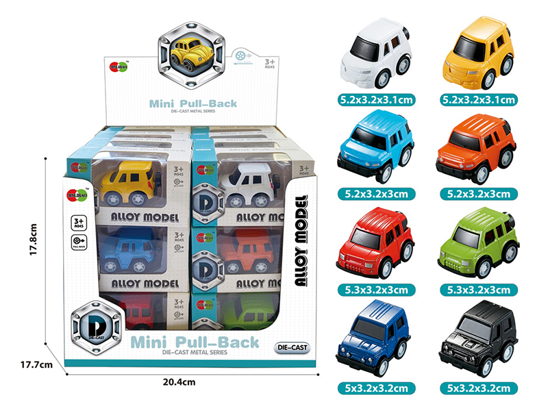 Mini Q Edition Pull Back Alloy Cars 24pcs