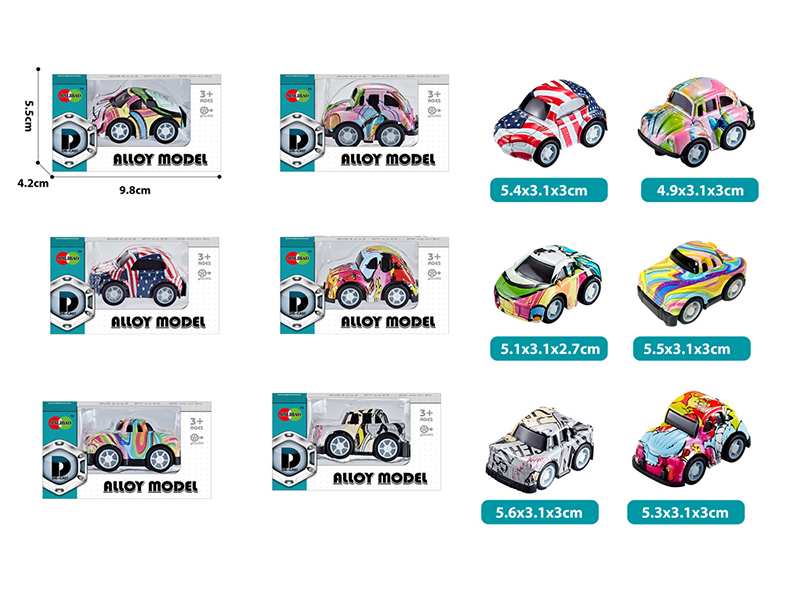 Mini Q Edition Graffiti Pull Back Alloy Car