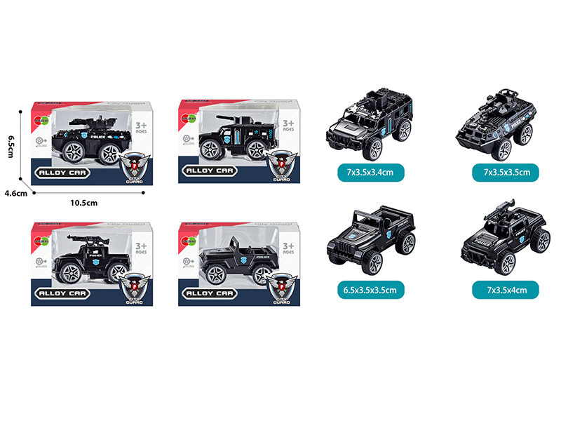 Pull Back Alloy Police Car