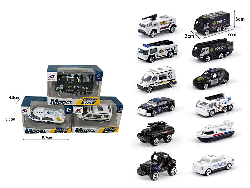 1:64 Slide Alloy Police Car 1pcs