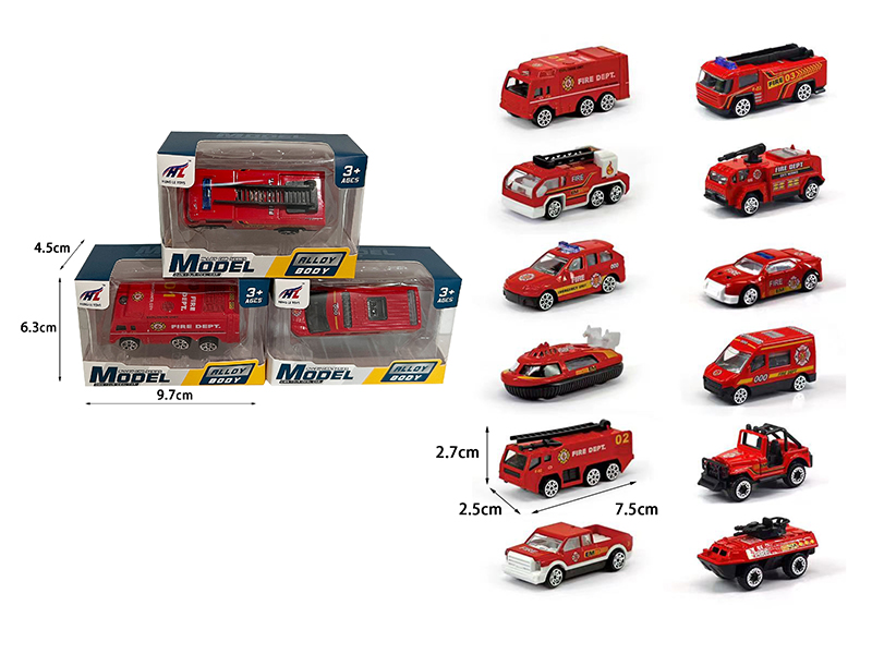 1:64 Slide Alloy Fire Engine 1pcs